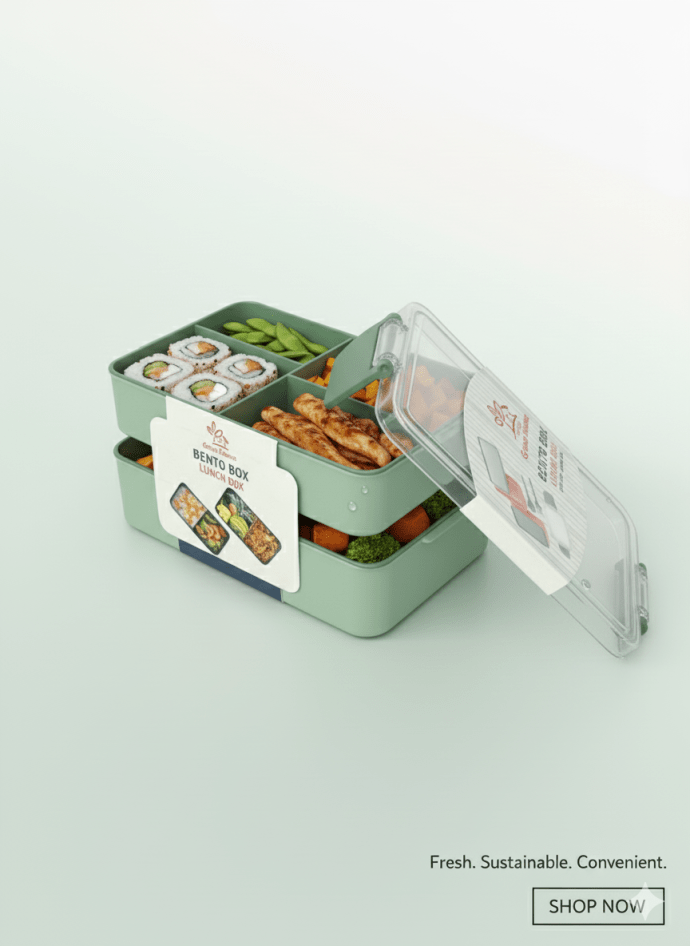 لانش بوكس (Lunch Box) صحي مقسّم - الحل المثالي للعمل والدراسة